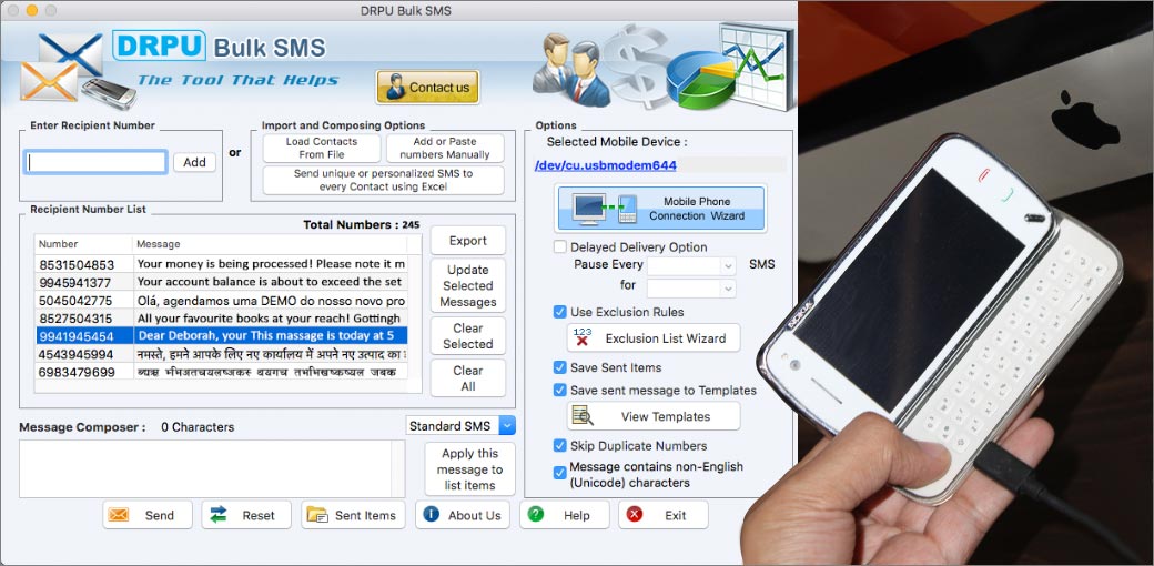 Mac Bulk sms GSM mobile