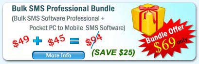 Bulk SMS Professional Bundle (Bulk SMS Software Professional+ Pocket PC to mobile Software)