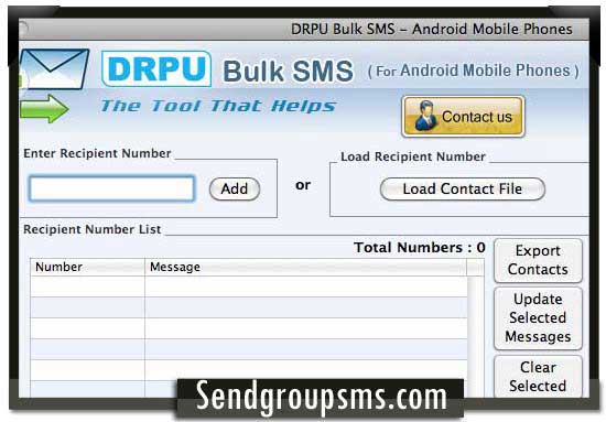 Screenshot of Android Bulk SMS Software for Mac 8.2.1.0