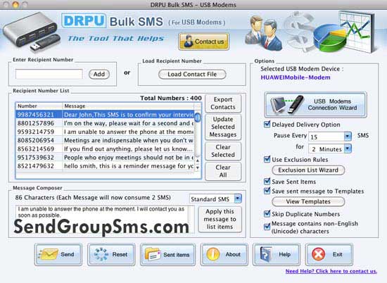 Mac Modem SMS Software