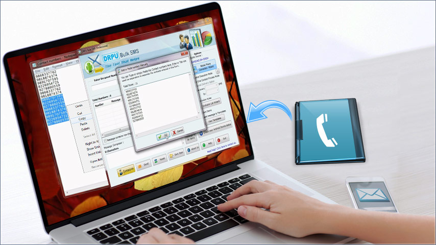 Add or Paste multiple contact numbers to send SMS - Android Bulk SMS