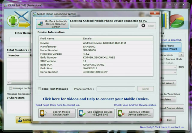 Use Selected Device to Send SMS Use Selected Device to Send SMS