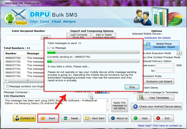 Import multiple phone numbers to send sms android bulk sms