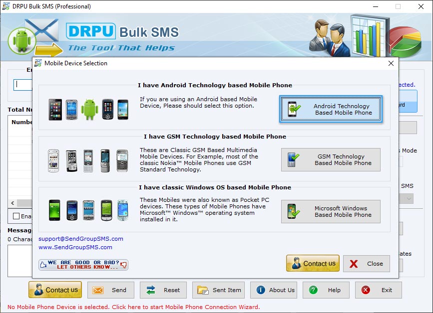Open DRPU Bulk SMS Software