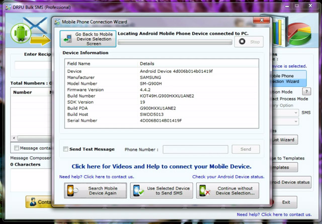 Use Selected Device to Send SMS Use Selected Device to Send SMS