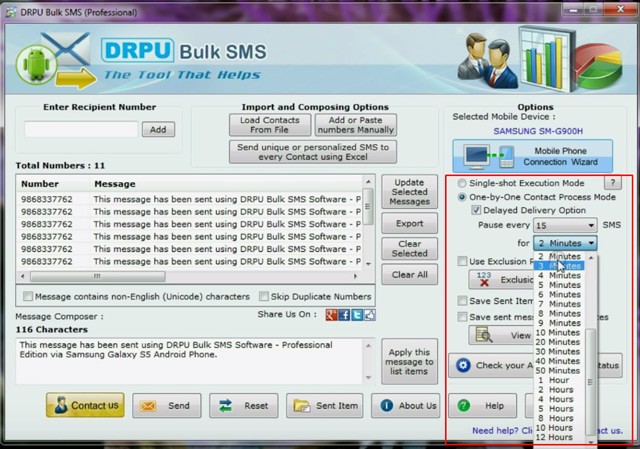 Delayed Delivery Option: control load of sms broadcasting