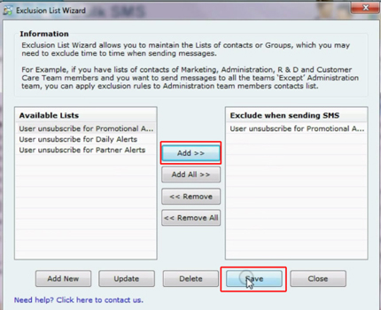Unsubscribers contact list created Unsubscribers contact list created