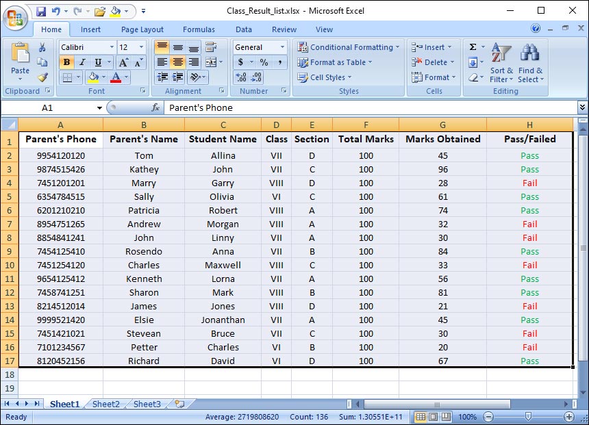 Excel file for composing dynamic personalized messages