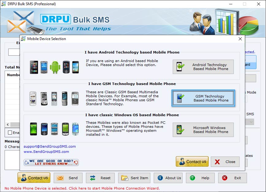 Open DRPU Bulk SMS Software