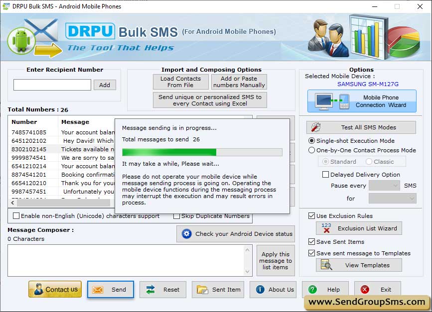 SMS Sending Process