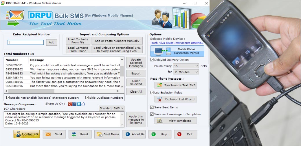 Bulk sms Windows based mobile