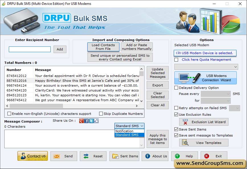 Bulk SMS Software - Multi USB Modem