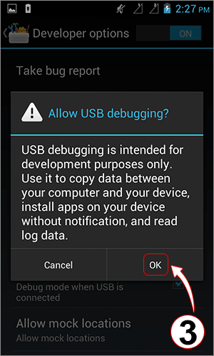 Allow USB Debugging