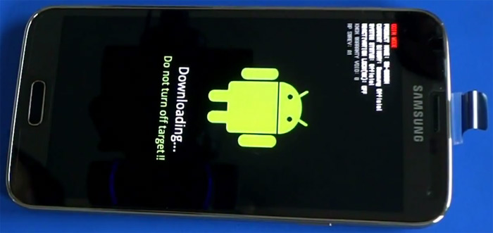 Now you have successfully entered samsung galaxy s5 into 'Download Mode'
