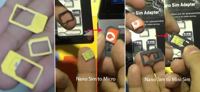 Convert Nano Sim Card back to Micro and Mini Sim