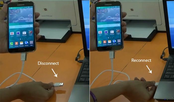 Reconnect your mobile phone to PC