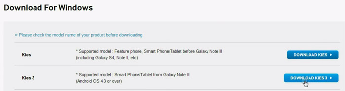 Download Kies 3 software for installing device drivers